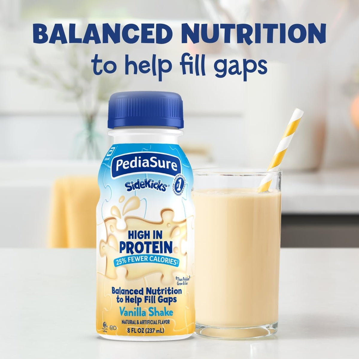 PediaSure SideKicks Kids Protein Shakes, 10g Protein, Vanilla, 24 Pack