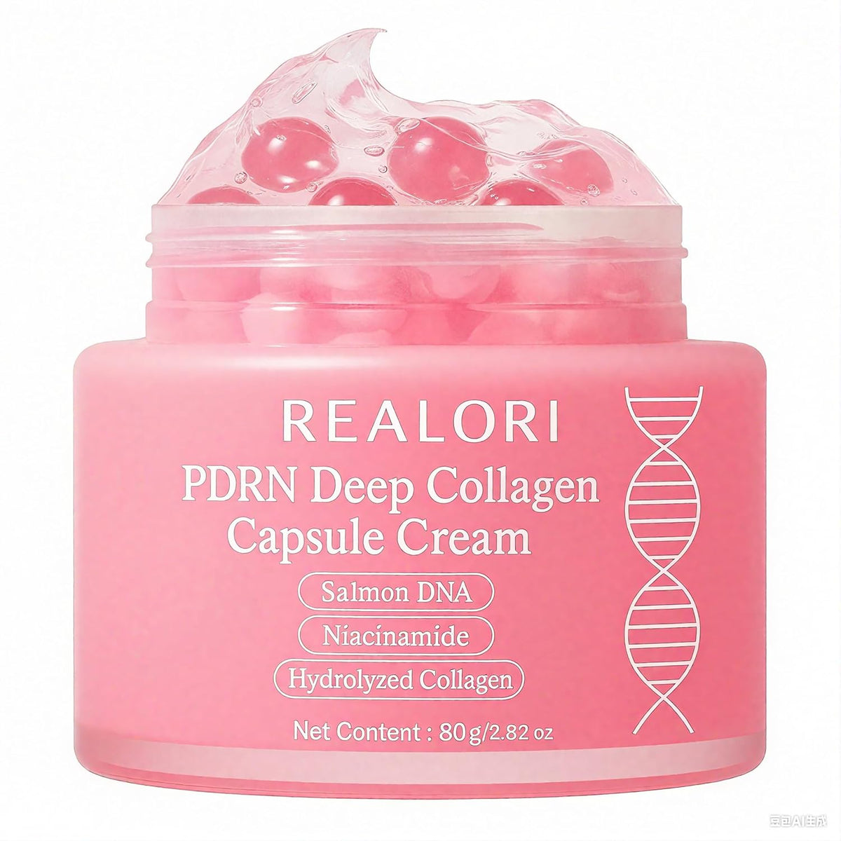 PDRN Collagen Capsule Cream & Deep Hydrating Overnight Gel Mask Set - Anti-Aging Face Moisturizer with Salmon DNA, Niacinamide & Peptides for Firming, Lifting, and Skin Revitalization - 2-Piece Bundle