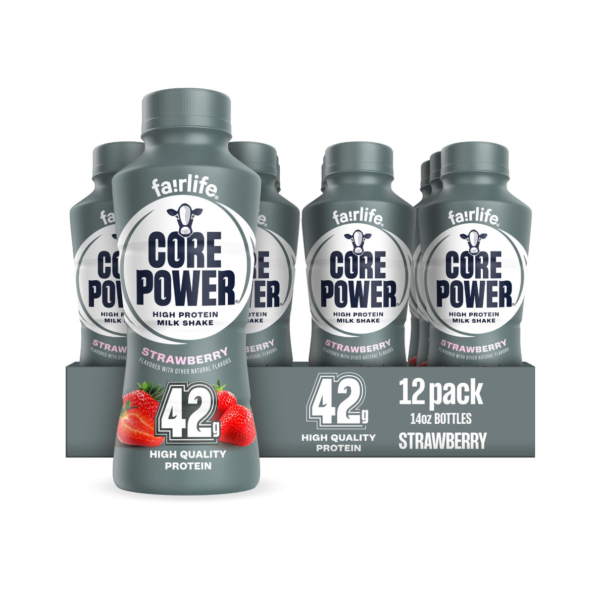 Core Power Fairlife Elite 42g High Protein Milk Shake, Ready To Drink for Workout Recovery, Vanilla, 14 Fl Oz (Pack of 12)