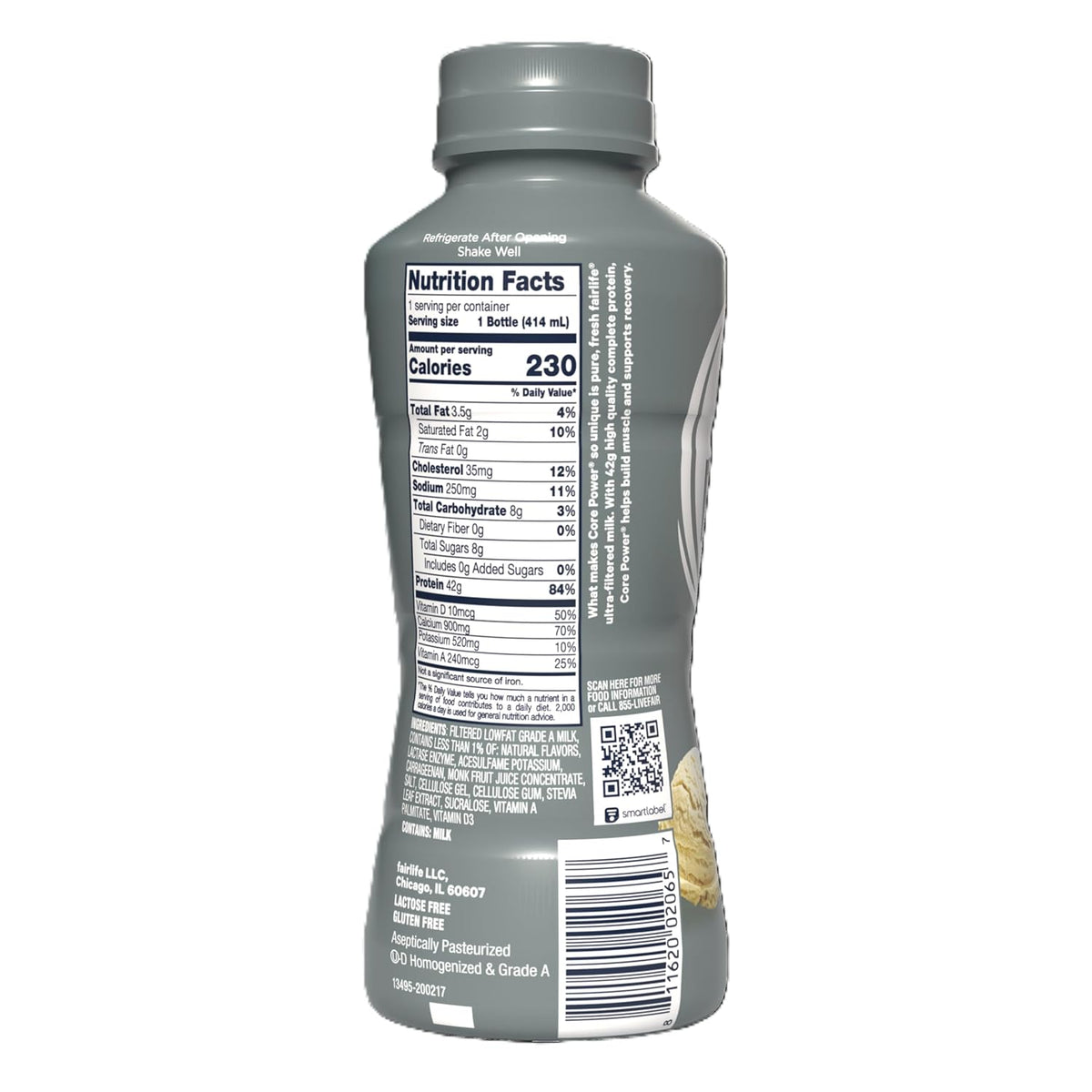 Core Power Fairlife Elite 42g High Protein Milk Shake, Ready To Drink for Workout Recovery, Vanilla, 14 Fl Oz (Pack of 12)