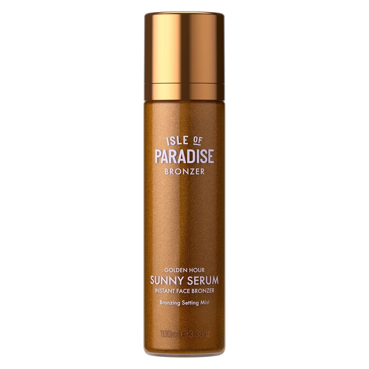 Isle of Paradise Sunny Serum Instant Bronzing Setting Mist- Golden Hour, Hydrating & Illuminating Makeup Setting Spray, Lightweight Formula, Vitamin B5 & Antioxidants, 3.38 fl. oz/100 ml Bottle