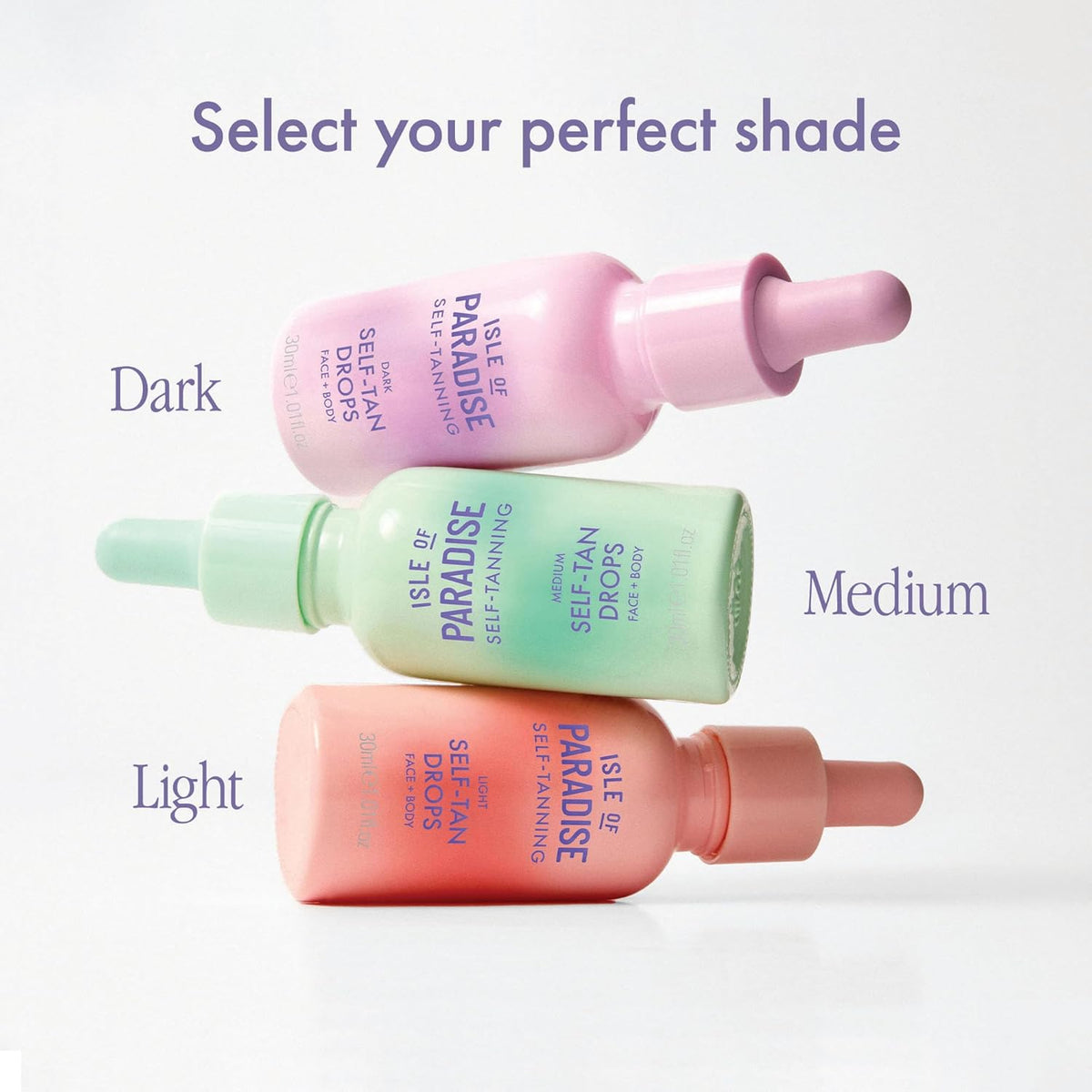 Isle of Paradise Self Tanning Face & Body Drops- Self Tanner Drops for a Natural Bronze, Long-lasting Tan, Cruelty Free, Fragrance Free & Dermatologist-Approved, 1.01 fl. oz
