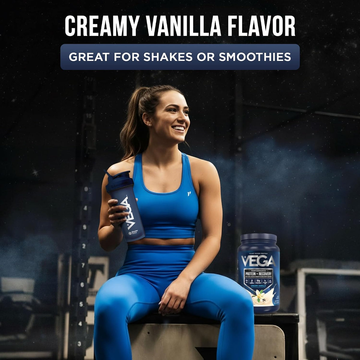 Vega Protein + Recovery, Vanilla – 30g Vegan Protein, Dairy & Gluten Free, Probiotics, NSF Certified, 28.8 oz (20 Servings)
