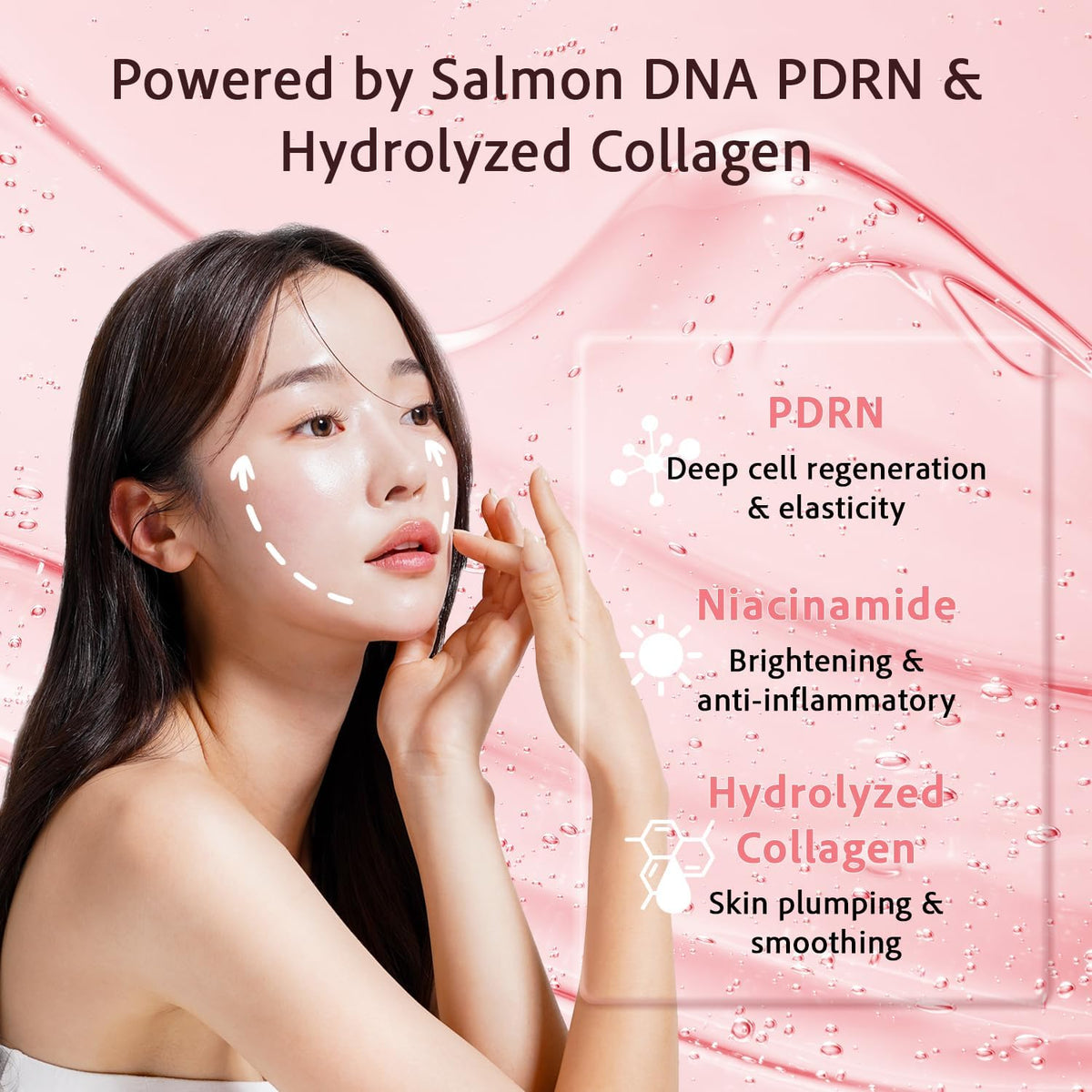 PDRN Collagen Capsule Cream & Deep Hydrating Overnight Gel Mask Set - Anti-Aging Face Moisturizer with Salmon DNA, Niacinamide & Peptides for Firming, Lifting, and Skin Revitalization - 2-Piece Bundle