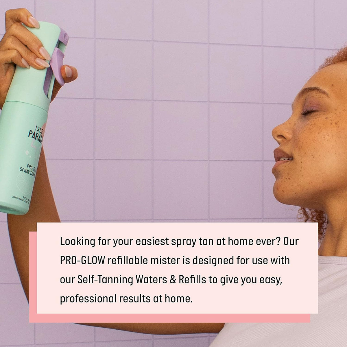 Isle of Paradise Pro Glow Spray Tan Mister, Refillable 360° Continuous Mist Bottle for Smooth, Streak-Free Self-Tanner Application, For Self-Tan Water Formulas, 1 Count