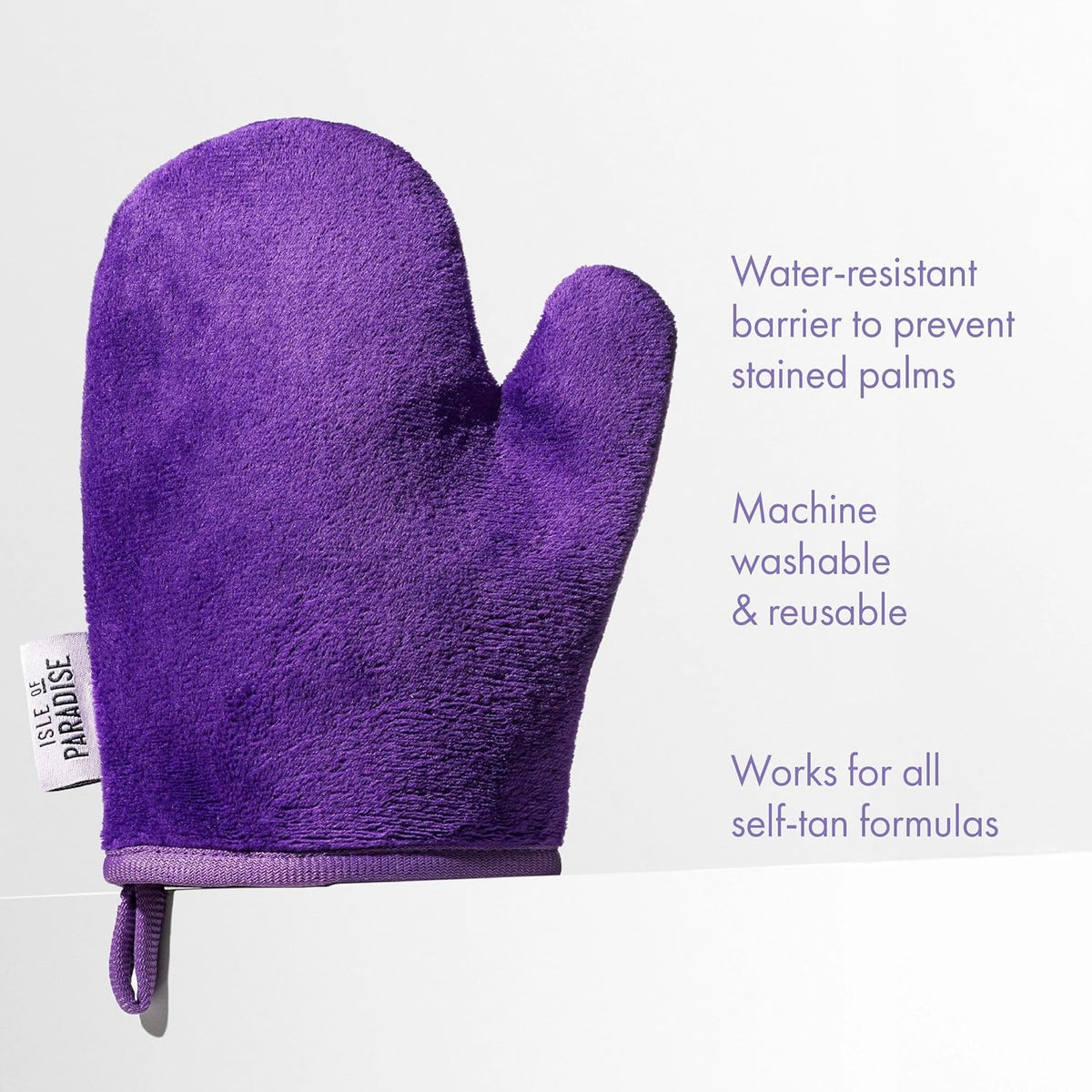 Isle of Paradise Self-Tan Mitt, Hyaluronic Acid Infused, Machine-Washable & Reusable, Double-Sided Tanning Glove For Streak-Free Body & Face Self Tanner, Vegan & Cruelty Free, 1 Count